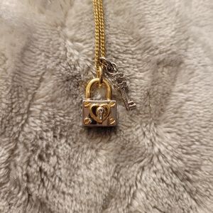 NWOT COACH lock and key 🔐 gold necklace
